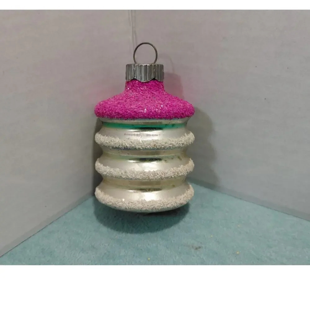 Vintage Shiny Brite Atomic Tornado Glass Christmas Ornament Made in USA